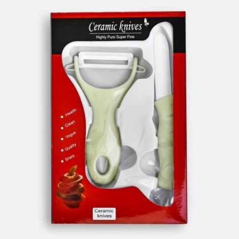 Ніж кухонний та овочечистка керамічні 2пр/наб 13/15.5см R92326 