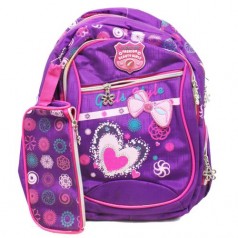 Шкільний рюкзак з пеналом, фіолетовий.