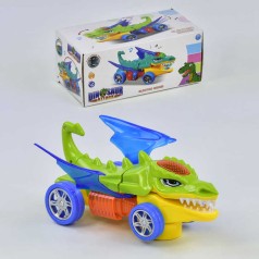 Машинка игрушечная музыкальная Динозавр 2 цвета, в коробке