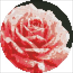 Алмазная мозаика на круглом подрамнике "Совершенная роза", 19 см