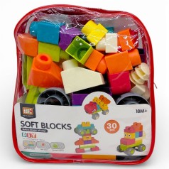 Конструктор, 30 деталей, мягкий пластик (КРАСНЫЙ)