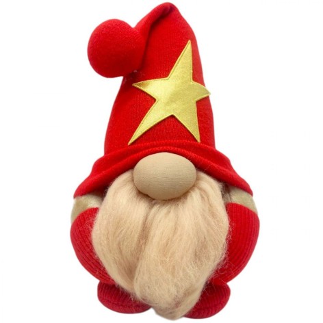 Мягкая игрушка "Скандинавский гном", Hand Made (высота 26 см), (КРАСНЫЙ)