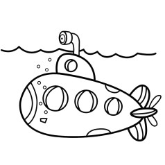 Дитяча розмальовка на полотні Підводний човен (25x25) (KA-023)