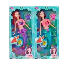 Лялька русалка, 34см, музика, світло, 2види, бат(табл), в кор-ці, 16-35,5-4,5см 