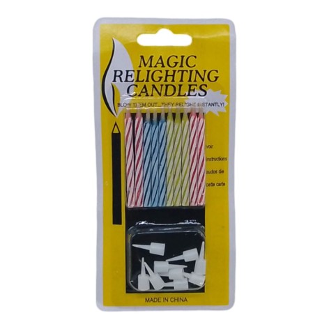 Свічки для торта "Незагасні" 10шт зі свічниками, 5см (15905)