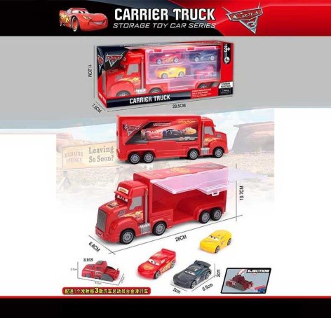 Набір машин  5шт., вантажівка має інерцію та гумові колеса, в кор. 