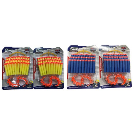 Кульки для дитячої зброї м'які, 2 види (1в - присоски) по 2 кольори, на листі, 17,5-24-4 см