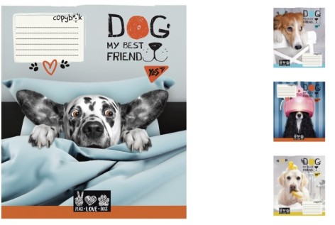 Тетрадь А5/24 в клетку YES Dog my best friend, тетрадь ученическая 20шт. в уп.