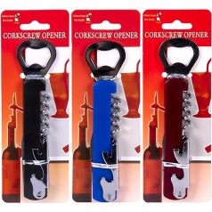 Відкривачка кольорова з штопором і ножиком 19*1,5*4 см X3-70