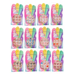 Аксесуари для дівчаток мікс 8 шт, накладні нігті з клеєм, в коробці