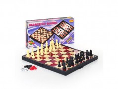 Настольная игра "Шахматы магнитные" 9831, 3 в 1 (шахматы, шашки, нарды)