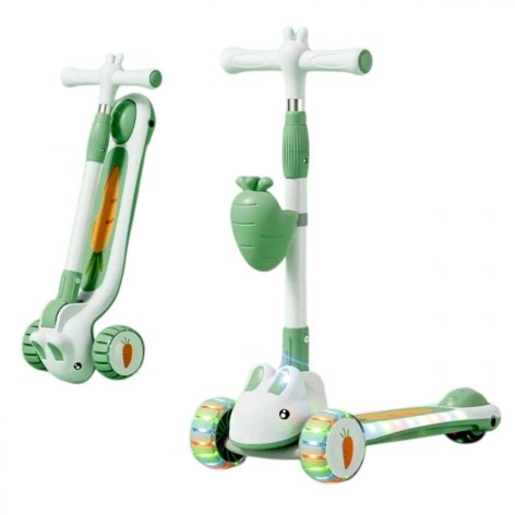 Самокат триколісний "Skyper" (колеса PU 125х40мм зі світлом, озвучування та підсвічування платформи, кермо складне, кошик)