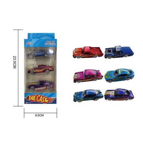 Набор машин металлопластиковый, 3 штуки, кор. 