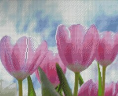 Набор для творчества алмазная картина Розовые тюльпаны Strateg размером 30х40 см (KB010)