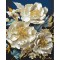 Картина по номерам с красками металлик "Белые пионы" 50x60 см