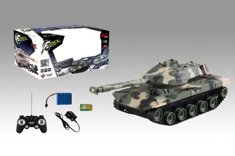 Радіокерований танк аккумулятор 4.8V, світло, звук, у кор. 