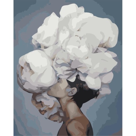 Картина по номерам 0183 ОРТ Девушка с цветком 40*50