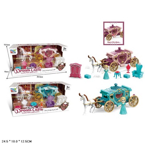 Карета мікс 2 види, лялька, меблі, аксес кор. 24*10*12,5см 