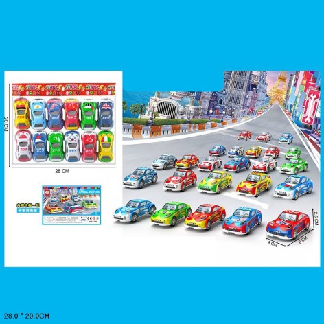 Машины набор 12машин в наборе, п/е 28*20см 