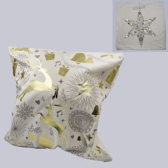 Наволочка новорічна бархатна з візерунками 45x45 см