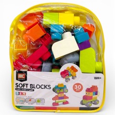 Конструктор, 30 деталей, мягкий пластик (ЖЕЛТЫЙ)