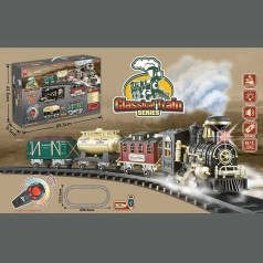 Р/К залізниця 24 елементи, звук, підсвічування, парогенератор, акумулятор 3.7 V, пульт 2.4 GHz, 3 вагони, пляшечка для набирання води, викрутка, інструкція, в кор. 