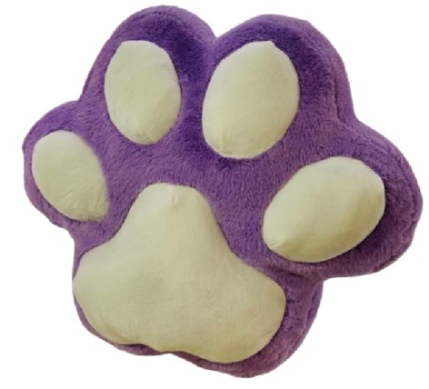М'яка іграшка Подушка лапка мала фіолетово-біла, 35*40 см