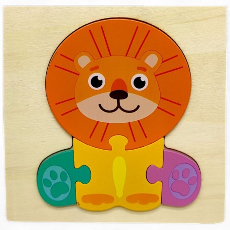 Вкладиш-пазл дерев'яний "Левеня" (15х15 см)
