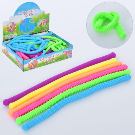 Їжачок антистрес, гусениця, 27см, 3види, 6кольорів, /6/300/50шт у кор. 27-20-6см