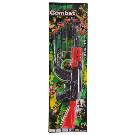 Військовий набір автомат, 3 стріли на присосці, планш. 57*3*17см 