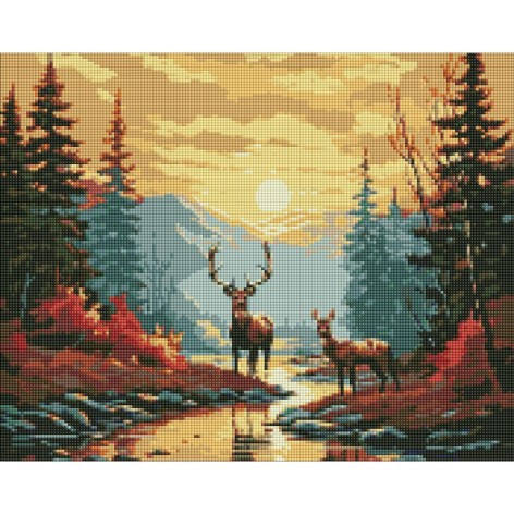 Алмазна мозаїка "Витончені олені", 40х50 см.