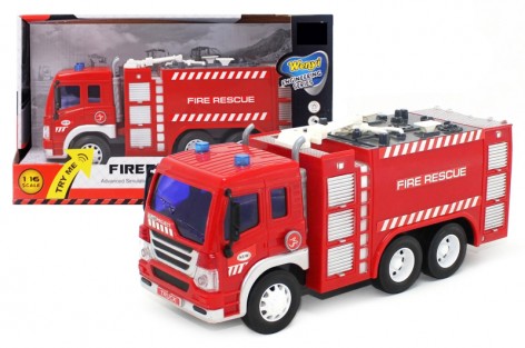 Пожарная инерционная машина, озвученная, со светом, в коробке 32,5*12*19 см