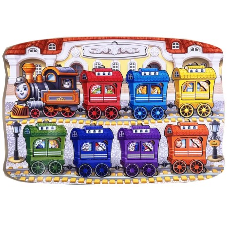 Дерев'яний пазл-вкладиш Ubee "Потяг великий" 81 деталь (ПСД296)