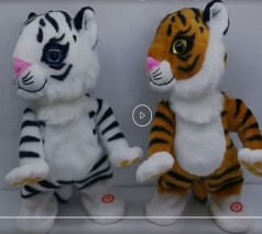 Мягкая интерактивная игрушка тигр, танцует под музыку, 2 цвета
