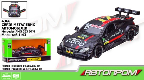 Машина мет. АВТОПРОМ 1:43 Mercedes-AMG C 63 DTM,1 колір,відкр. двері,кор. 14,5*6,5*7см 