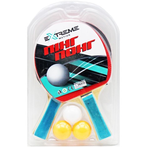 Теннис настольный Motion 2 ракетки, 3 мячика, слюда
