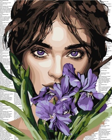 Картина по номерам - "Красочная поэзия: Фиолетовые ирисы" ©art_selena_ua, 40х50см