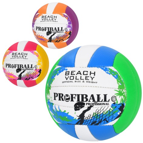 М'яч волейбольний офіційн розмір,ПУ,2 шари,ручна робота,18панелей,260-280г,3кольори,кул /30/