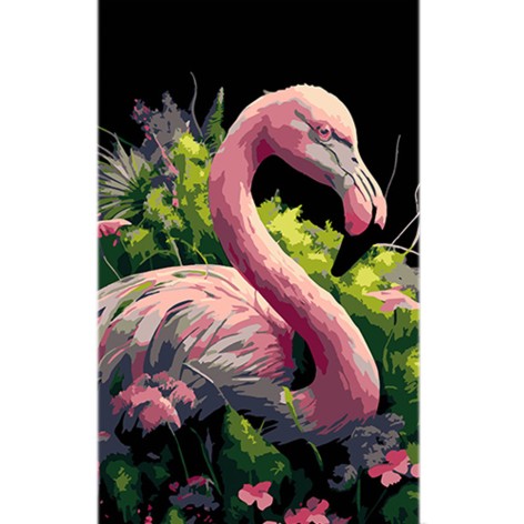Набор для росписи по номерам Фламинго в цветном океане на черном фоне размером 50х25 см (BH5025-1)