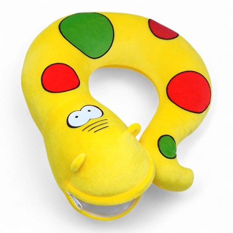 Мягкая игрушка Селена с карманом "Змейка в горох" 35х30 см желтая