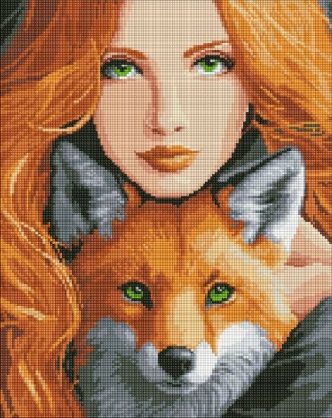 Алмазная мозаика - "Огненная лиса" ©art_selena_ua, 40х50см