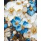 Картина по номерам с красками металлик "Бело-голубые цветы" 50x60 см