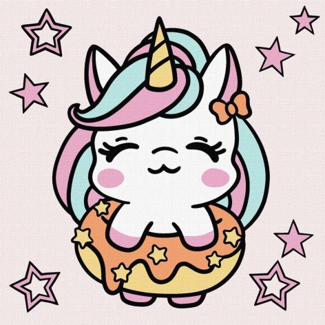 Набір для розпису за номерами для дітей "Дивовижна одноріжка" 18х18см