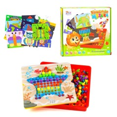 Мозаика 24749 4FUN Game Club, 180 элементов, 12 картинок-шаблонов, в коробке