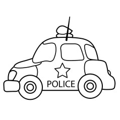 Дитяча розмальовка на полотні Поліцейська машина (25x25) (KA-025)