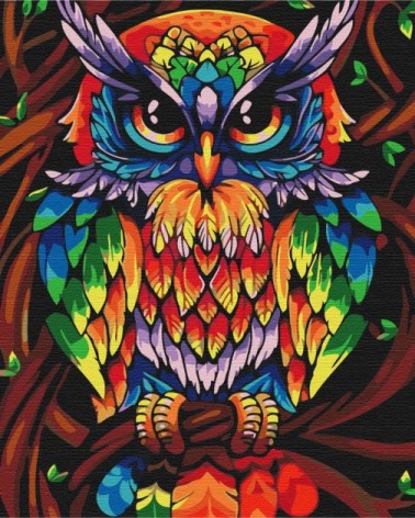 Картина за номерами: Райдужна мудра сова 40*50 BS52241