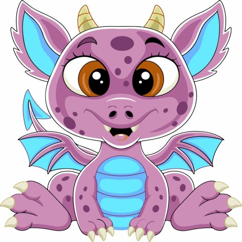 Набор для росписи по номерам Мультяшная дракошка Strateg размером 30х30 см (ES-0852)