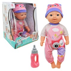 Пупс на батарейках, інтерактивний, міміка обличчя, аксес короб. 37,5 см