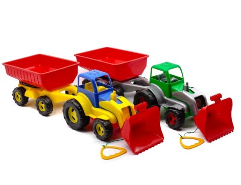Трактор игрушечный с ковшом и прицепом Максимус.