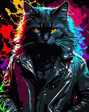 Набір для творчості алмазна картина Брутальний кіт у курточці Strateg розміром 40х50 см (SK88219)